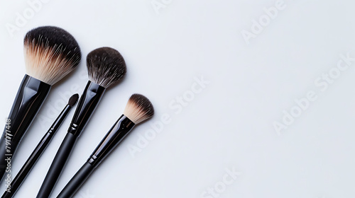 white background professional makeup brush set