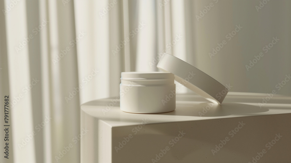  a jar of refreshing hand cream with a clean, minimalist design, showcasing its moisturizing properties and subtle fragrance without logos. 