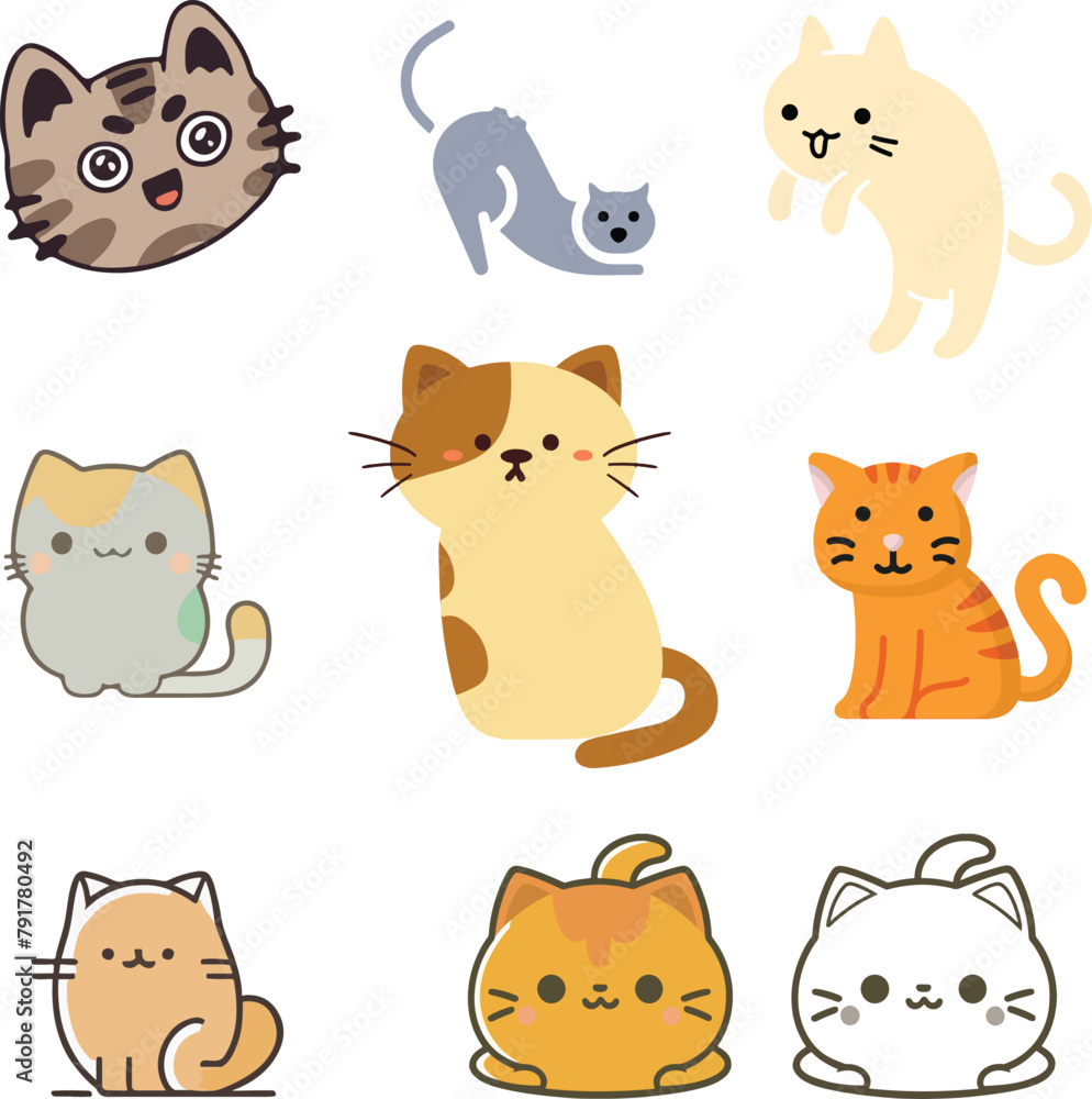 Obraz premium set of cartoon cats