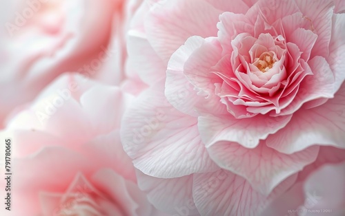 AI generated illustration of Soft Pink Camellia Blossoms in Delicate Light