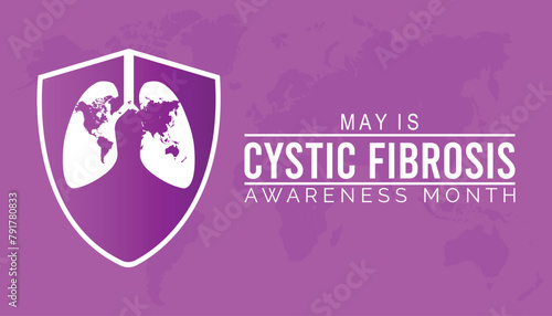 Cystic Fibrosis Awareness Month observed every year in May. Template for background, banner, card, poster with text inscription.