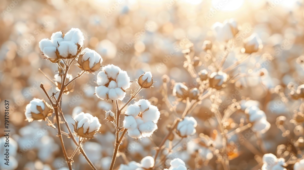 Cotton farms during harvest season have butterflies on them Cotton farms during harvest season have butterflies on them
