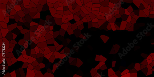 Abstract Seamless Multicolor Broken Stained-Glass Geometric Retro Tiles Pattern and Quartz Crystal Voronoi Diagram Background for Website, Fabric Printing, Brochures, Luxury/Premium Packaging