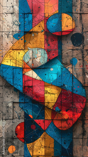 Abstract background image of a fragment of a colored graffiti.