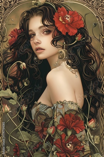 Divine Feminine art nouveau
