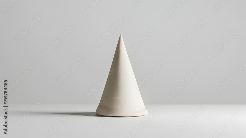 Fototapeta premium Minimalist 3D Clay Cone Embodying Pureness and Simplicity