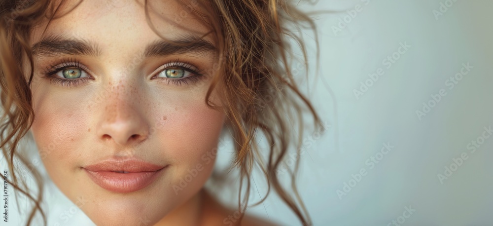 Beautiful Young Woman with clean fresh skin . Facial treatment . Cosmetology , beauty and spa Beautiful Young Woman with clean fresh skin . Facial treatment . Cosmetology , beauty and spa