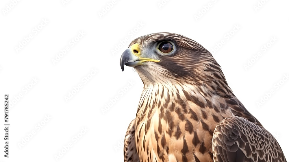 Portrait of Brown Hawk or Falcon Isolated on Transparent Background
Portrait of Brown Hawk or Falcon Isolated on Transparent Background