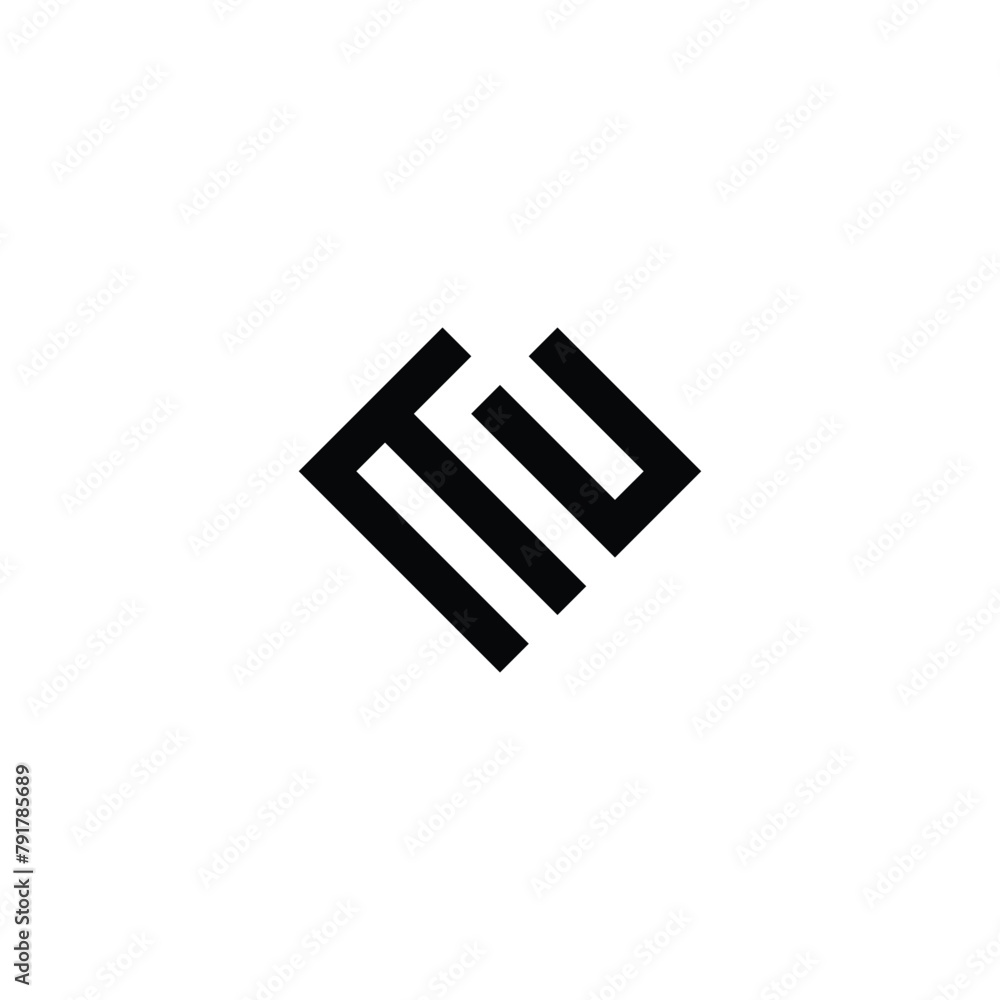 letter T and U square simple vector logo symbol letter T and U square simple vector logo symbol