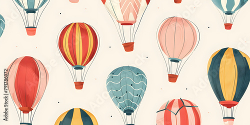 seamless pattern of childlike colorful air bloons photo