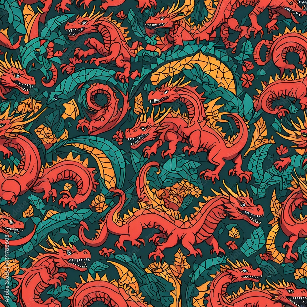 pattern with dragon pattern with dragon