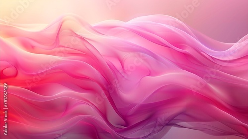 Soft Silk Waves in pink A flowing, textured illustration of smooth waves in shades of pink and red, resembling silk fabric gently rippling in the light