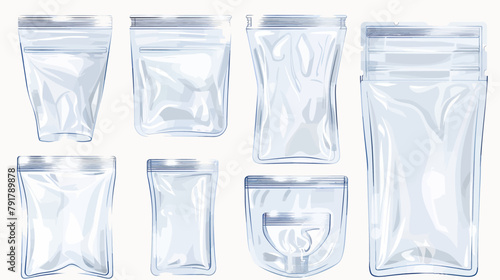 a set of clear plastic bags and cups