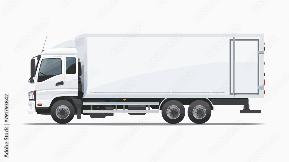 a white truck is shown on a white background