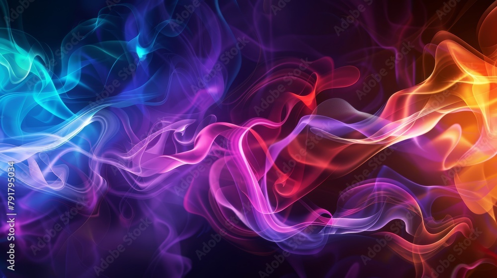 Smokey background with abstract modern colors.