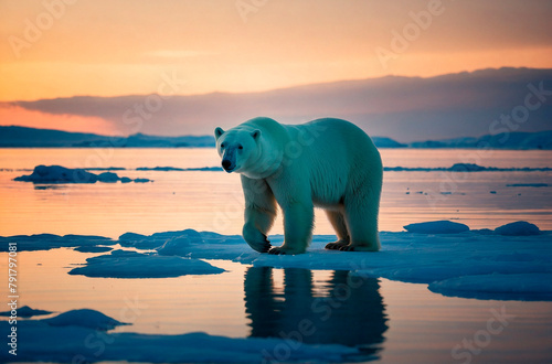 Polar Bear With Beautiful Background