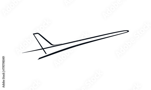 line art plane logo design © Rhealea