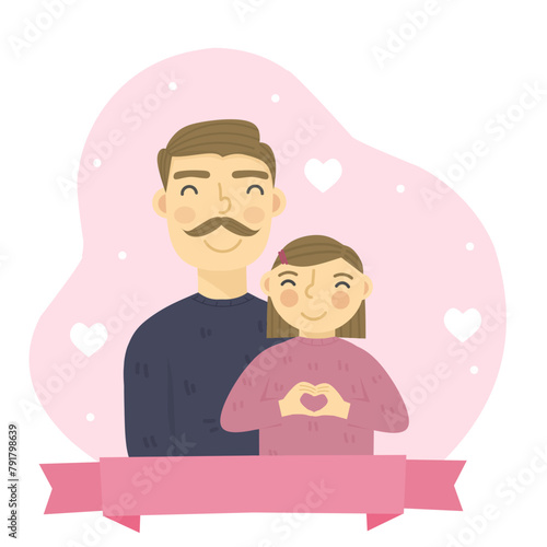 Daughter  father illustration, daughter  hugging faher cartoon, Daughter and father cartoon, father's day best dad ever photo