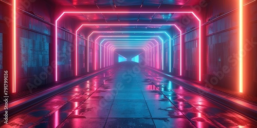 Tunnel with neon illumination