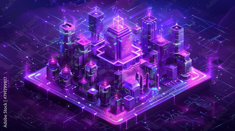 Internet of things and network technology concept illustration ...