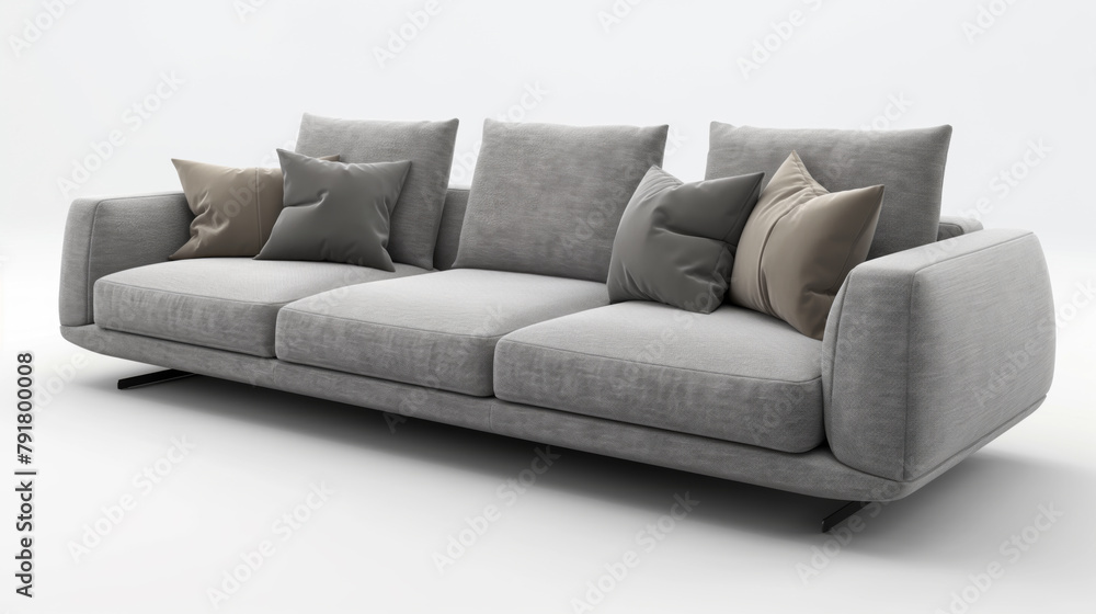 Modern style sofa for 3 seats, isolated on white background Modern style sofa for 3 seats, isolated on white background