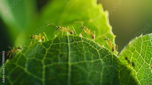 Industrious Ants Crafting Intricate Leaf Bridge for Collaborative Survival