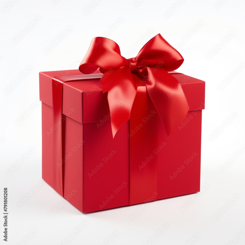 Fototapeta premium Red Gift Box isolated on White Background.
