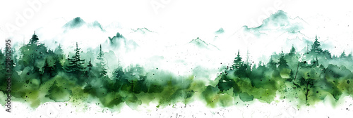 Green gradient watercolor wash on transparent background.