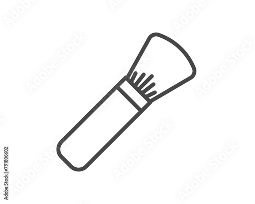 Makeup and cosmetics. Vector graphic icons of beauty brushes for face, powder, blush, eyeshadow.