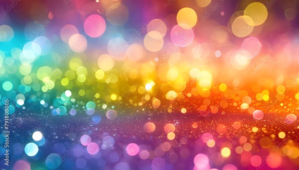 Rainbow abstract background with bokeh