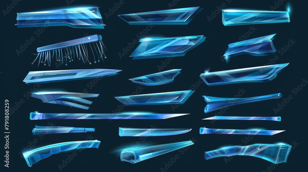 Wipers remove dirt and dust from windshield windows. Modern realistic