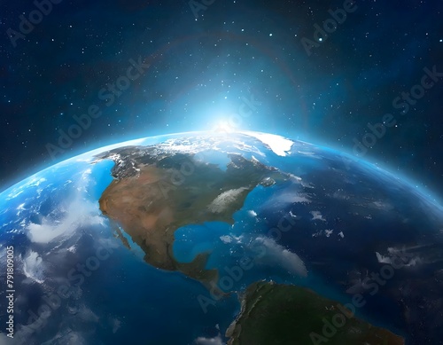 Planet Earth in space