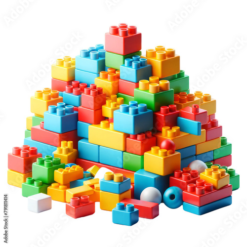 A pile of colorful legos is piled on top of each other, Toy Clipart, 3d render.