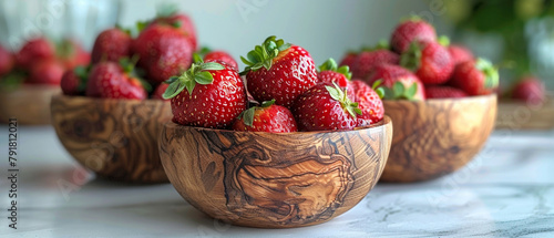 Erdbeeren in Holzschalen