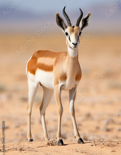 dama gazelle  reallife animals  sand desert   reated with Generative Ai