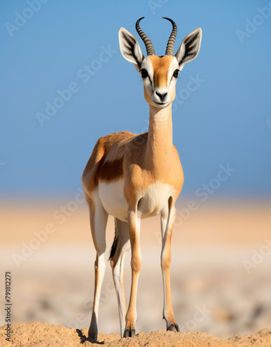 dama gazelle  reallife animals  sand desert   reated with Generative Ai