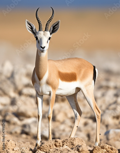 dama gazelle  reallife animals  sand desert   reated with Generative Ai