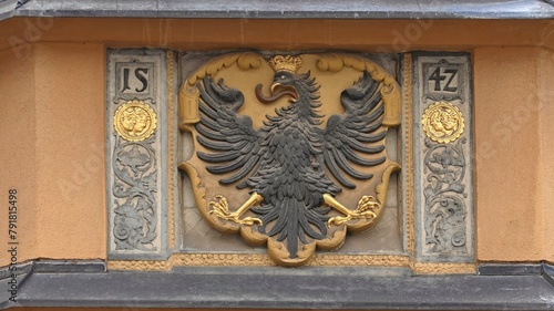 Nördlingen - Reichsadler von 1642 am Hallgebäude