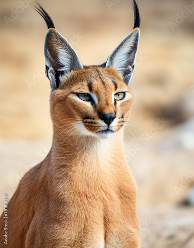 Caracal    reallife animals  sand desert   reated with Generative Ai