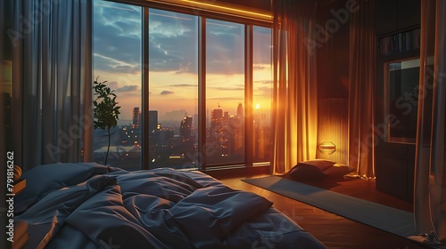 As dawn broke and the first light of morning peeked through the curtains, the penthouse bedroom seemed to come alive with a newfound energy photo
