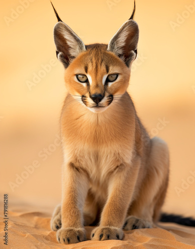 Caracal, , reallife animals, sand desert сreated with Generative Ai © Andrii Yablonskyi