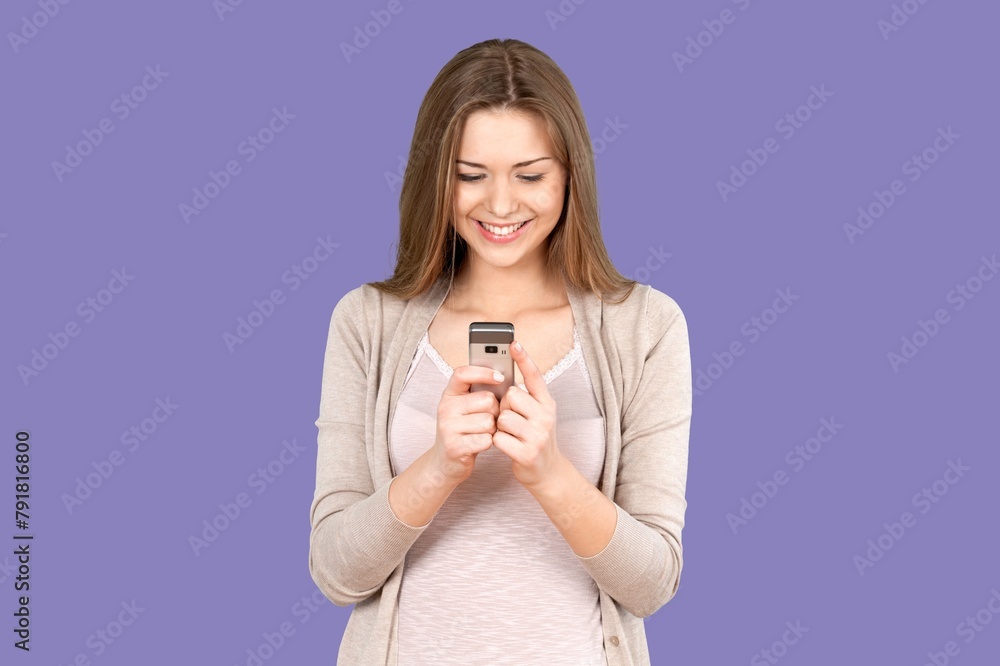 Excited crazy young woman with smartphone, Excited crazy young woman with smartphone,