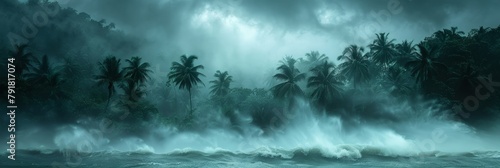 Coconut palm farm braces for impact of powerful oceanic storm © Oleksandr
