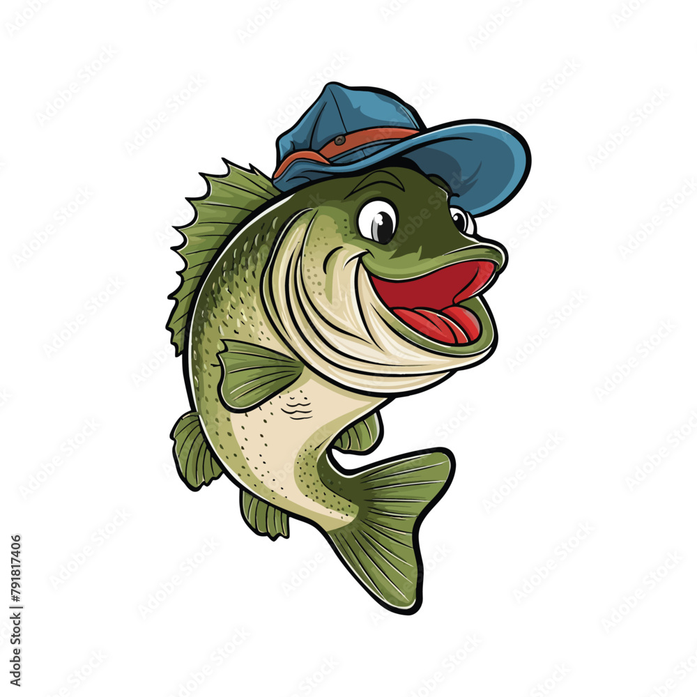 Obraz premium Bass Fish Vector Illustration
