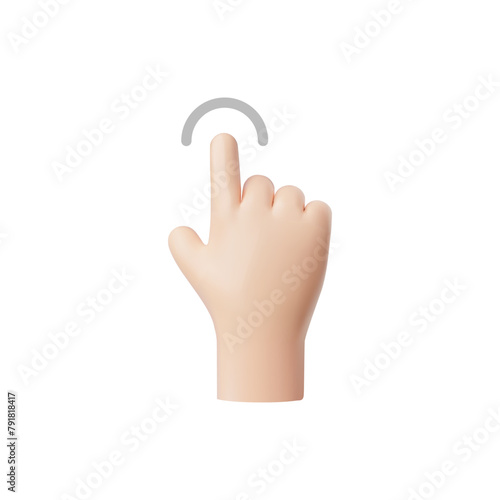 Swipe up hand gesture 3D vector illustration icon
