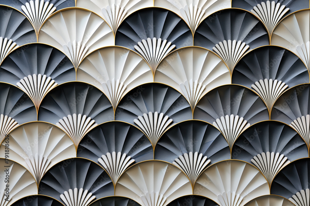 Sophisticated abstract 3d pattern. Japanese and Scandinavian style. Art deco. Background image. Created with Generative AI technology. Sophisticated abstract 3d pattern. Japanese and Scandinavian style. Art deco. Background image. Created with Generative AI technology.