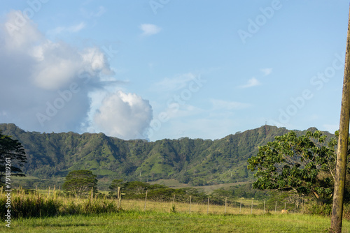 Mountains in Kauai Hawaii Summertime, Landscape, Sunshine