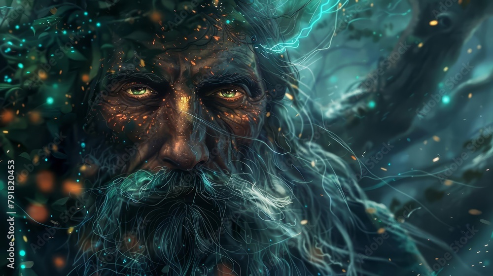 enchanting fantasy portrait of a mystical prophet digital painting illustration