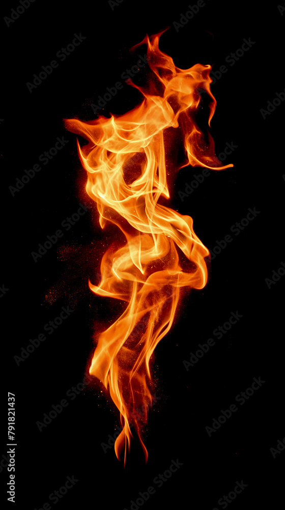 Burning torch fire on a black background. Burning torch fire on a black background.