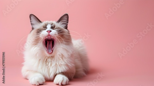 Sleepy Ragdoll Cat Yawning ...